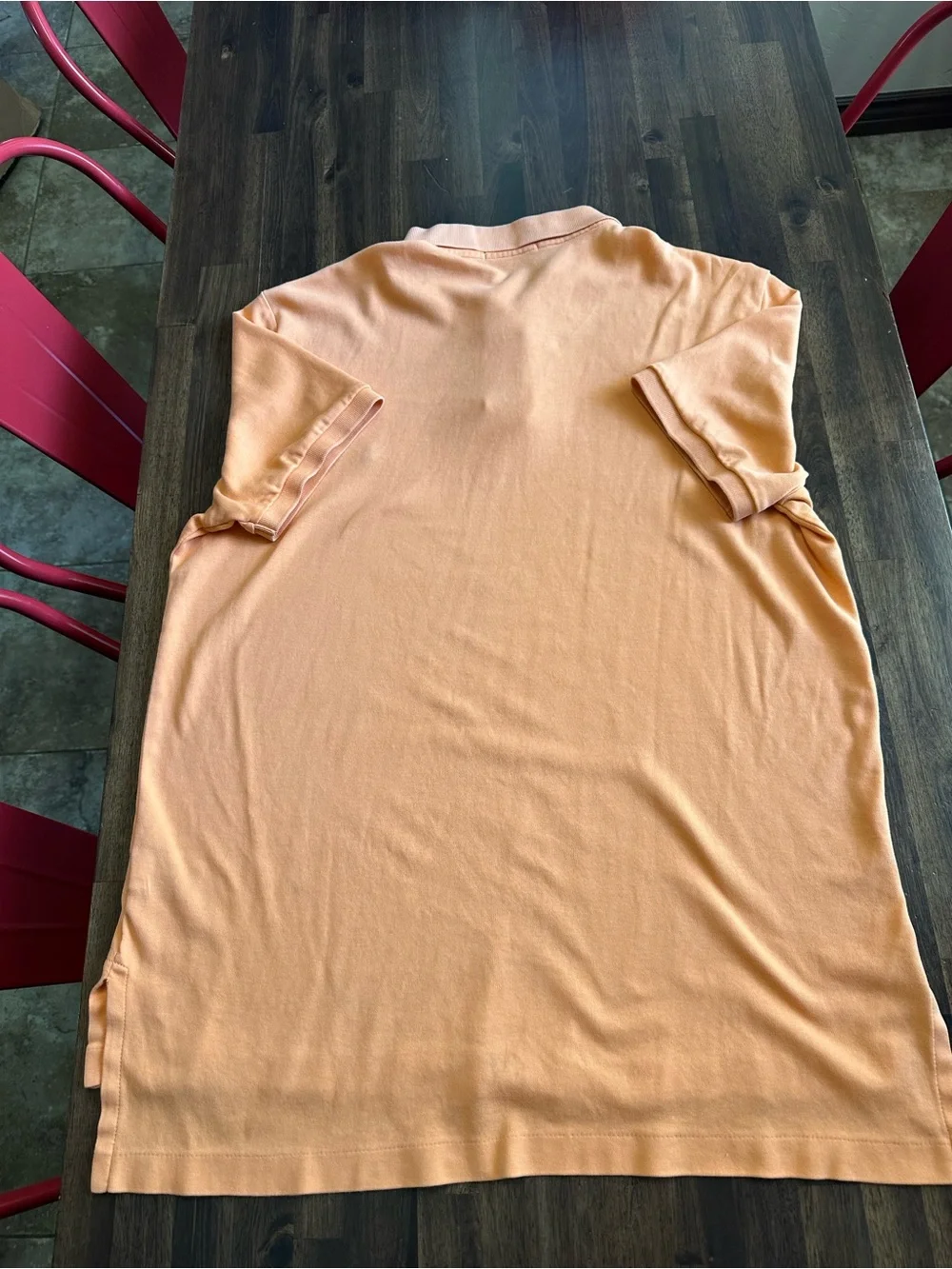 Ralph Lauren Men's Peach Short-Sleeve Polo with Green Pony